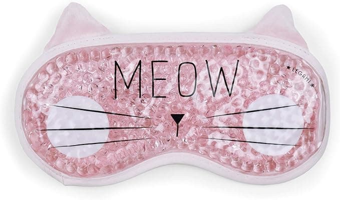 Legami Chill Out Eye Gel Mask 195 x 11 Hmax cm PVC and Polyester Kitty Theme Reusable Elastic Adjustable Perfect Fit Warm and Cold Effect