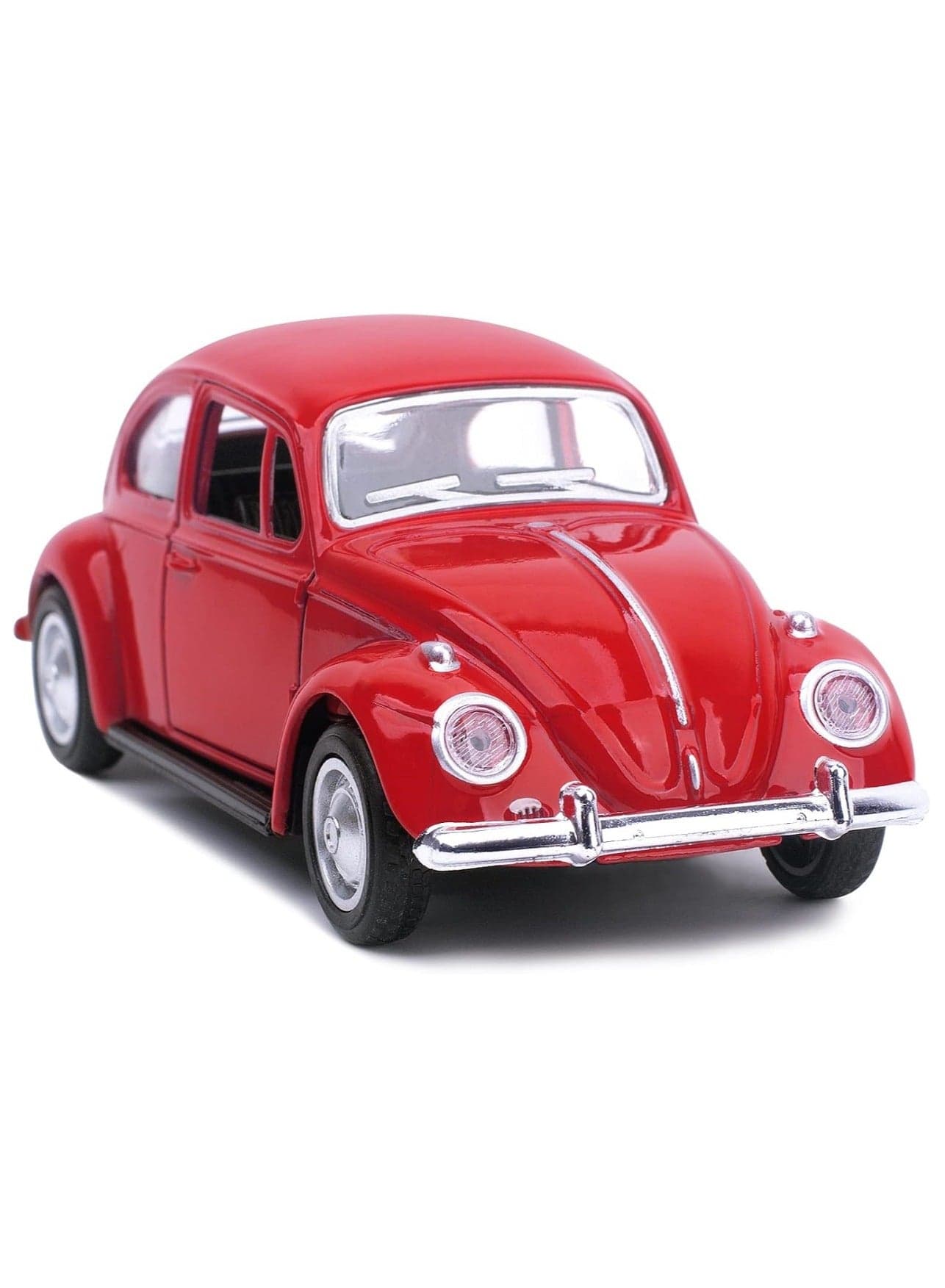 1:36 Alloy Beetle Car Model , Vintage Pull-Back Toy With Opening Doors , Collector's Decor Display ,Model Car Gift For Boys And Girls Red , 12.5 cm*4.5 cm*4 cm