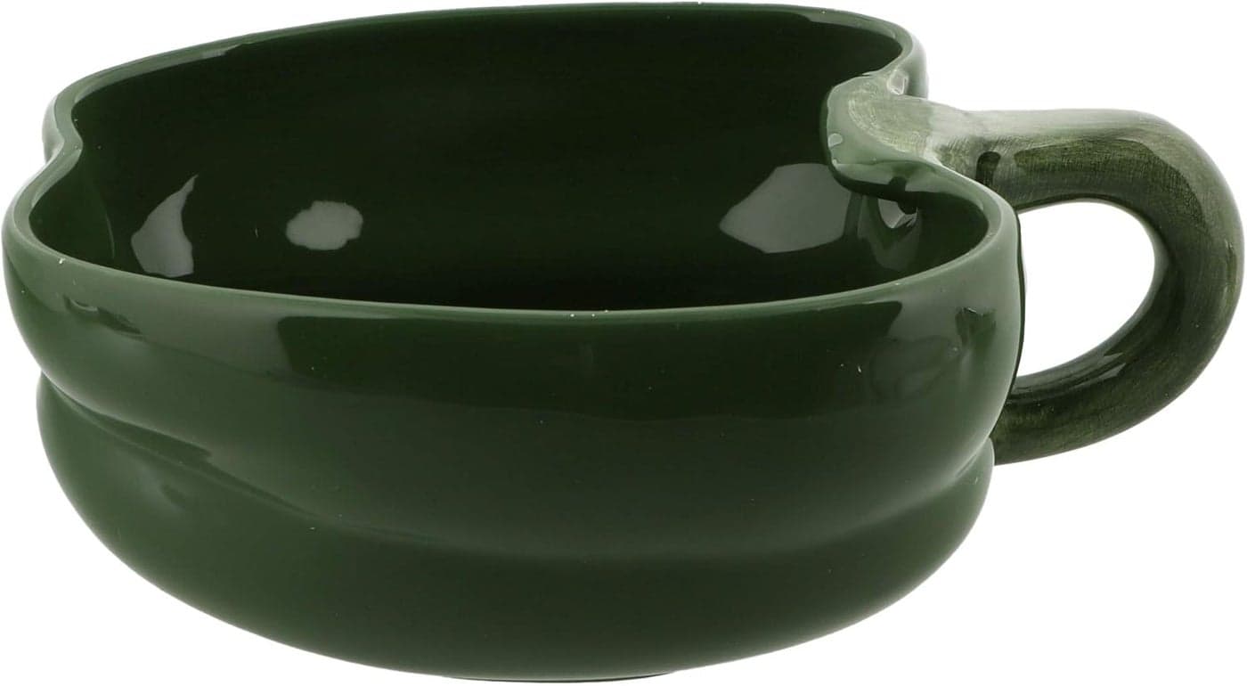 Single Realistic Bell Pepper Novelty Ceramic Soup Bowl With Handle