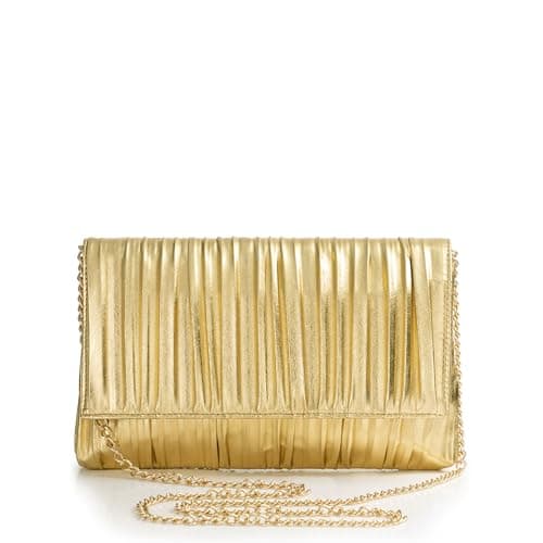 BABEYOND Clutch Purses for Women - Evening Bag Pleated Flap Clutch for Formal Party Cocktail Prom Wedding Handbags