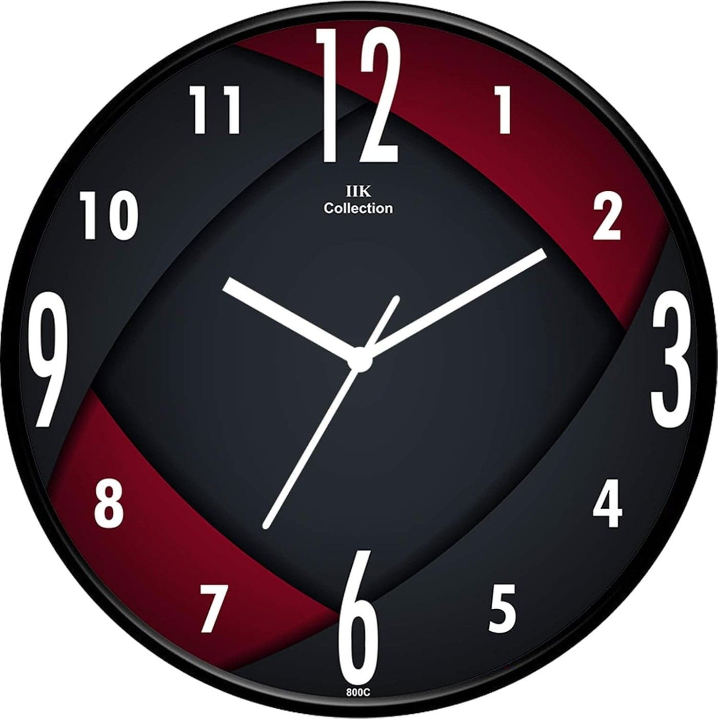 IIK COLLECTION Analogue Round Abstract Plastic Wall Clock for Home, Wall Clock for Kitchen,Wall Clock for Living Room, Bed Room, Office (Multicolour, 12 X 12 inch, 30 cm x 30 cm x 6 cm)