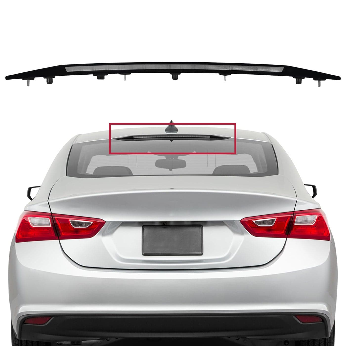 Dimeani Third Brake Light fit for Chevy Malibu 3rd Brake Light Assembly fit for Chevrolet 2016 2017 2018 2019 2020 2021 2022 2023 2024 2025 High Mount Brake Stop Light 42795725 Stop Light Lamp