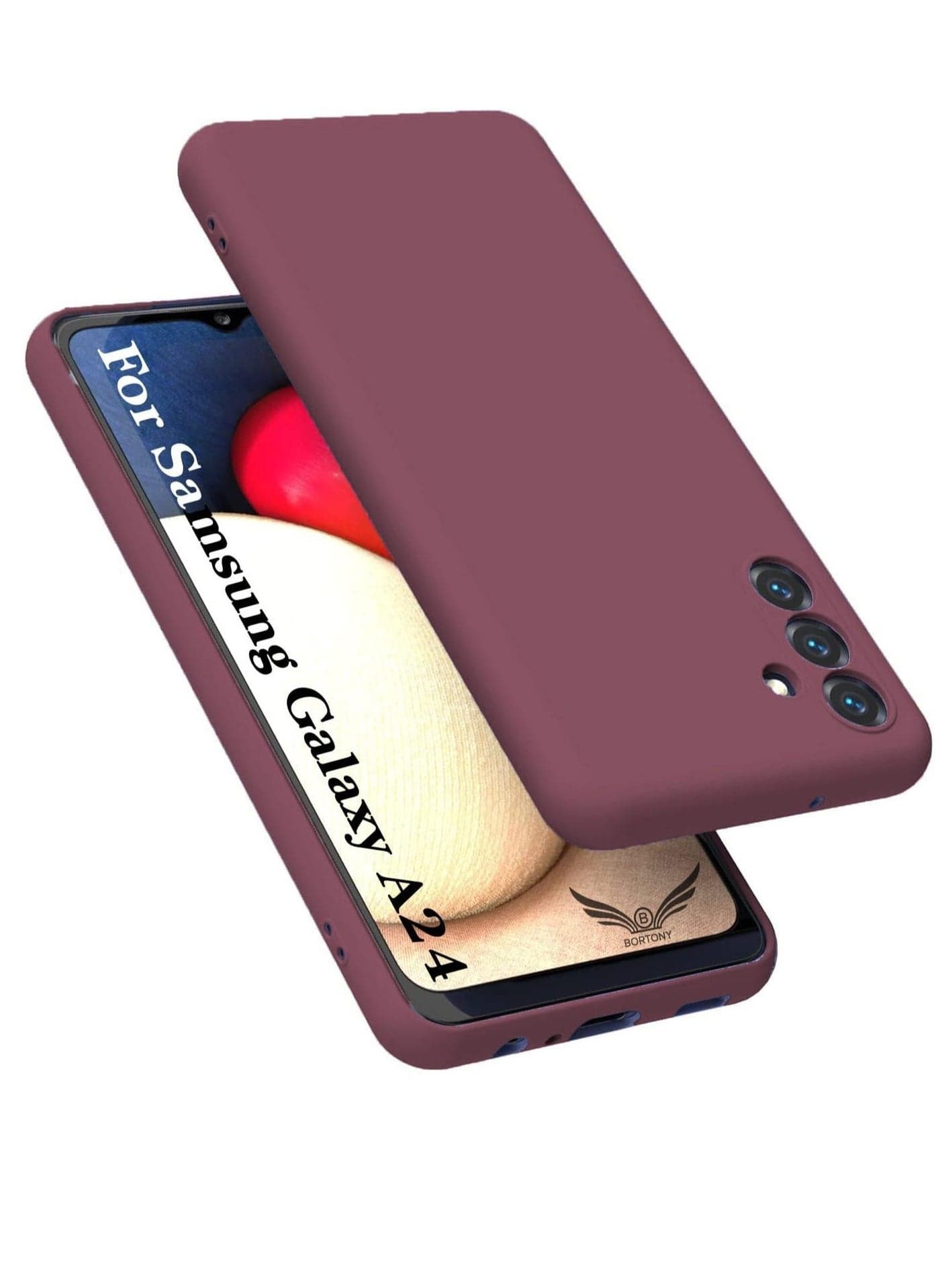 Maroon Liquid Soft Silicone Protective Case for Samsung Galaxy A24 4G – Anti-Scratch and Shockproof
