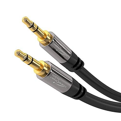 KabelDirekt – Aux Cable, Jack Cord & Audio 3.5mm Cable – 10ft – Available in 1.5-33ft – Suitable for Headphones – Mobile Phone – PC & Laptop Audio – Car – HiFi – Stereo, Black