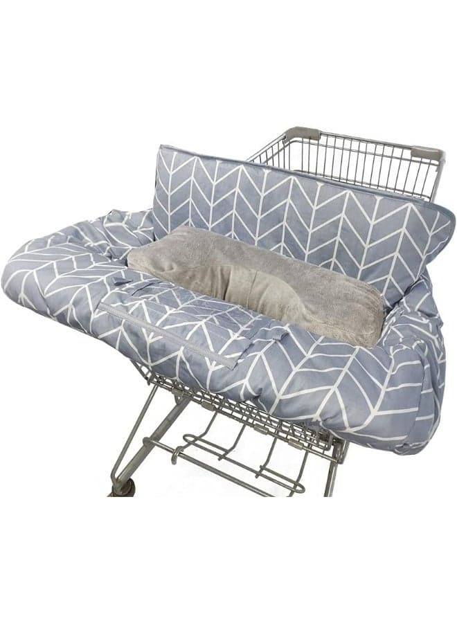ICOPUCA Shopping Cart Covers for Baby with Pillow, Seat positioner Cotton High Chair Cover, Machine Washable for Infant, Toddler, Boy or Girl (Square)
