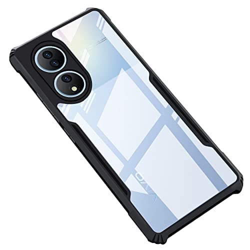CEDO Backcover for Vivo Y100 / Vivo T2 (5G) | Camera Protection Shockproof Bumper-Edge | Acrylic Crystal Clear 360 Degree Protection TPU+PC | Transparent Eagle Back Case Cover (Black)