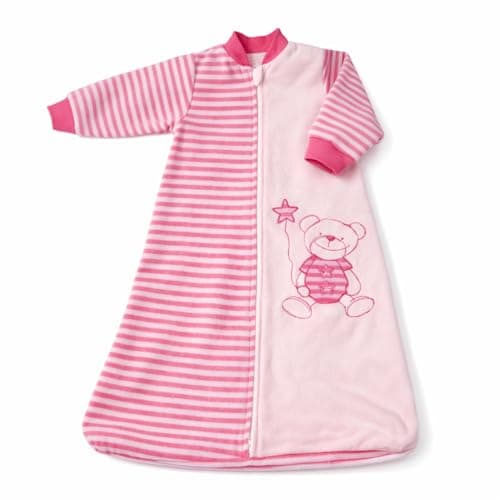 BLOOMSTAR Baby Sleep Sack Long Sleeves (18-36 Months) Cotton Velvet Wearable Blanket with Arms Toddler, 4 Seasons, 3t,Tog 2.0 Warm Soft, Girl Pink Color, 2 way zip S 18-24M
