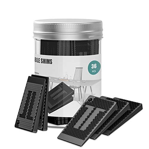 Plastic Shims for Leveling - 36 Piece Jar, Strong and Durable Table Wedges, DIY Levelers for Furniture, Chair, Cabinet, Table Leg, Restaurant - Adjustable Multipurpose Furniture Levelers