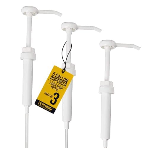 5 Gallon Pump Dispenser - Pump for 5 Gallon Bucket, Jug, Bottle, Large Container - Great for Shampoo & Conditioner, Laundry Detergent, Snow Cone Syrup, Bleach Liquid, Oil & More (Pack of 3)