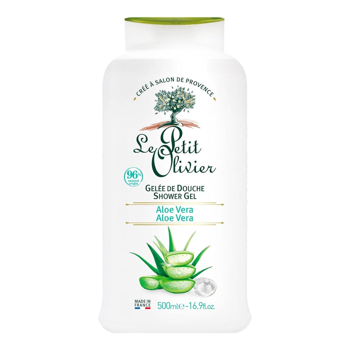 Le Petit Olivier Shower Gel - Aloe Vera - Gently Cleanses Skin - Fresh and Moisturizing - pH Neutral - Dermatologically Tested - Free Of Soap and Dyes - 16.9 Oz