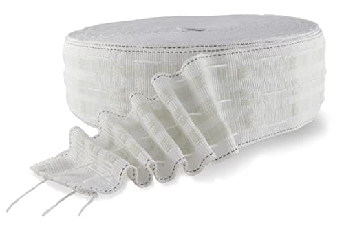 MJMP Curtain Pleating Tape 10 Yards White British Style, Perfect for Making Home Decor Projects.(10 Yards 2.8 Inch)