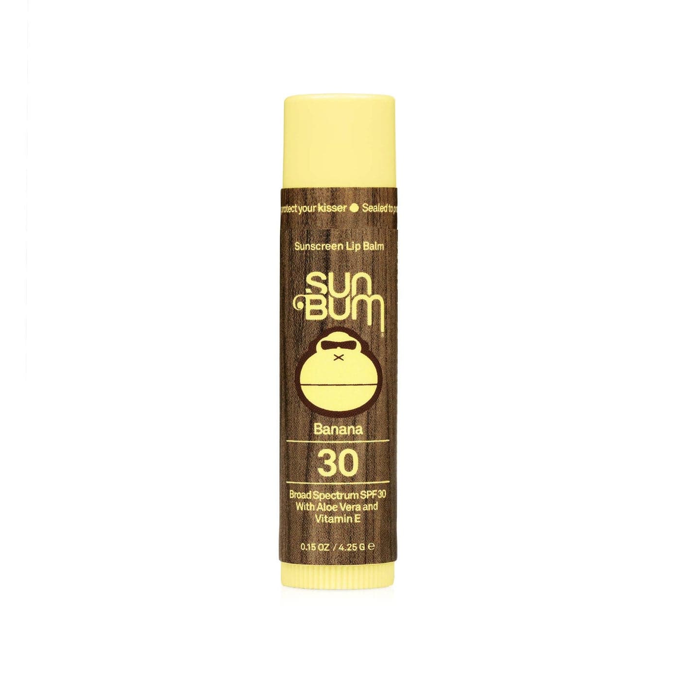 Sun Bum SPF 30 Sunscreen Banana Lip Balm Moisturizing Aloe Vera and Vitamin E Vegan and Cruelty Free Broad Spectrum UVAUVB Lip Protection 015 oz Stick