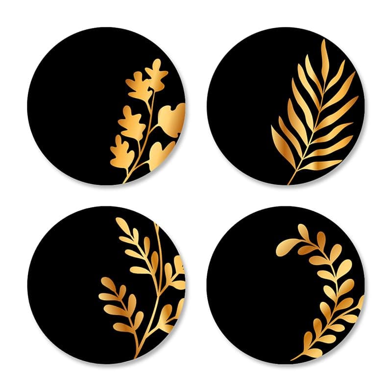 Brizberry® Brizcoast Premium Designer Printed Beautiful Wooden Coasters Fit for Tea Cups, Coffee Mugs and Glasses (3.5X3.5 Inch) (Design 12 (Set of 4))