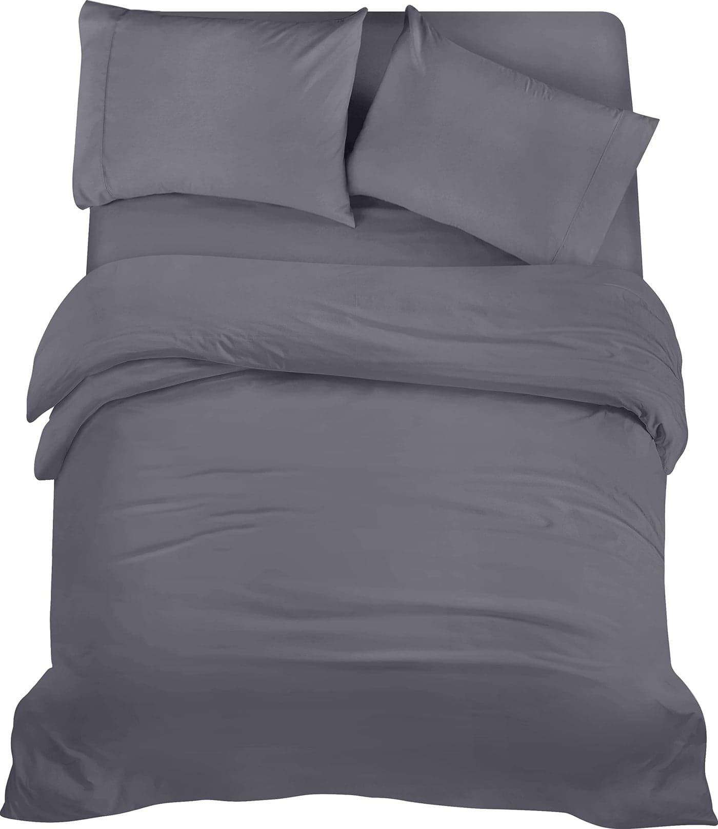 Utopia Bedding 4 Piece King Bedding Set Duvet Cover Fitted Sheet with Pillow cases Soft Brushed Microfiber Grey