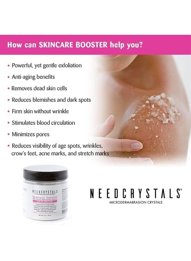 Microdermabrasion Crystals 8 oz. / 227g. DIY Face Scrub. Natural Facial Exfoliator for Dull or Dry Skin Improves Scars, Blackheads, Pore Size, Wrinkles, Blemishes & Skin Texture