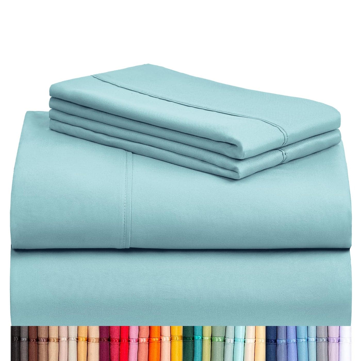 LuxClub 4 PC California King Sheet Set Deep Pockets Wrinkle Free Cooling Bed Sheets Hotel Bedding for Women Men Includes 1 Fitted Sheet 1 Flat Sheet and 2 PillowcasesAqua