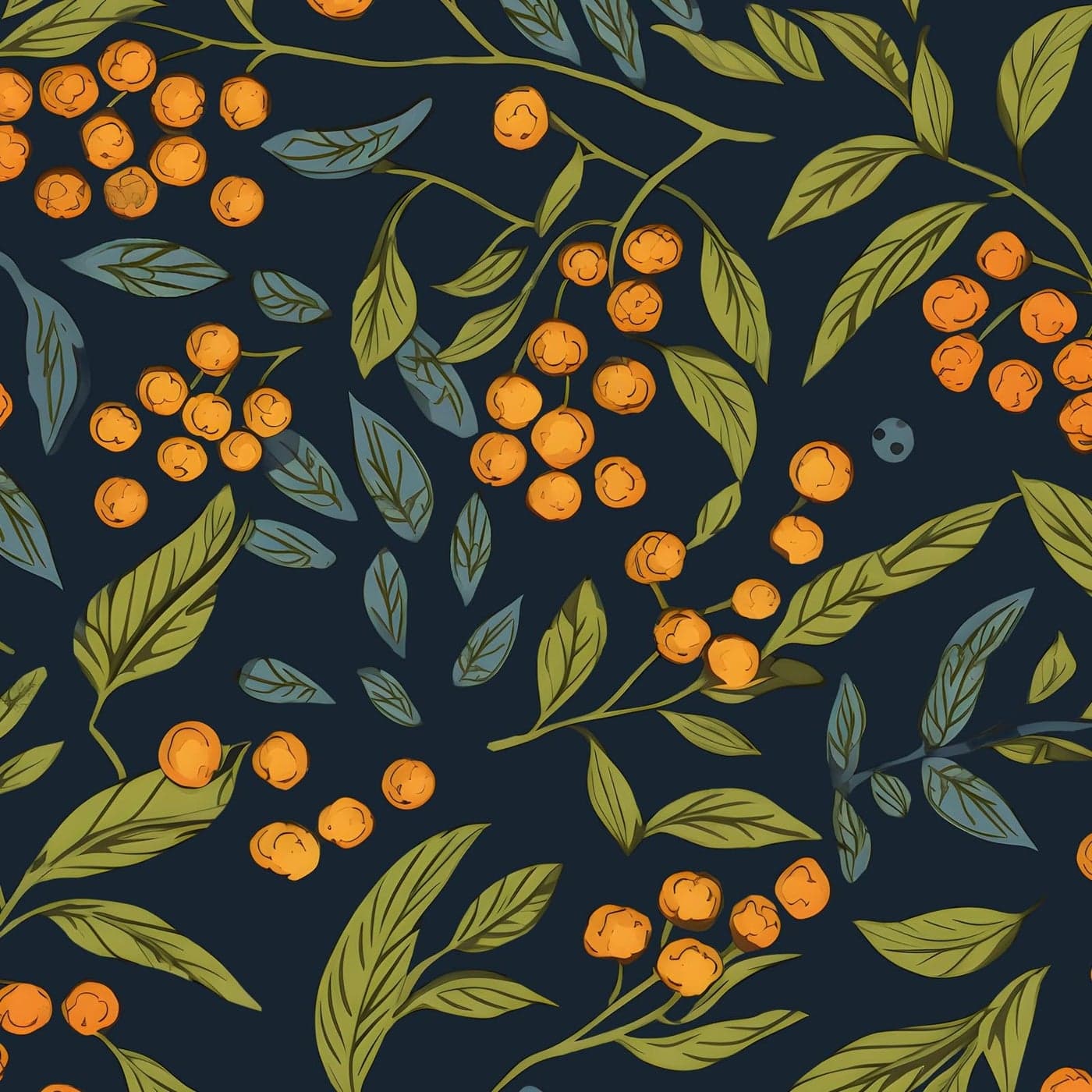 BOKEBEVE Blue Orange Green Wallpaper Peel and Stick Boho Leaves Floral Contact Paper Removable Waterproof Stick on Walls Countertop Cabinet Renter Friendly 175 x 118In