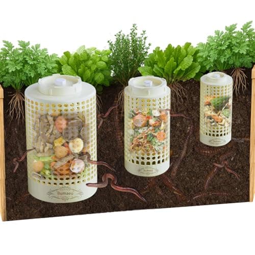 Underground Worm Farm, Garden Mini vermicomposting bin for use in Outdoor Gardening from Kitchen Food Waste, with Holes and lid11.81IN+10.23IN+8.38IN(3PC)