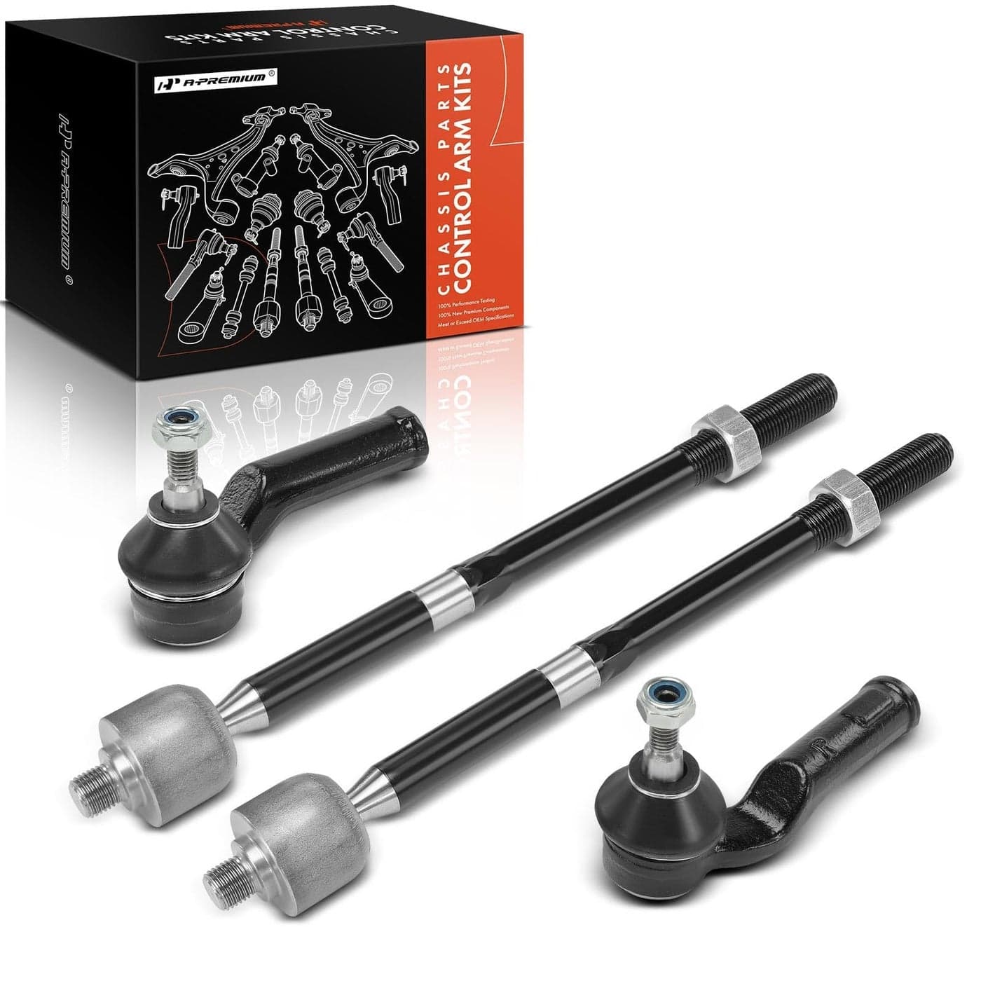 APremium Set of 4 Front Inner Outer Tie Rod End Kits Compatible with Ford Focus 20122018 Escape 20132019 CMax 20132018