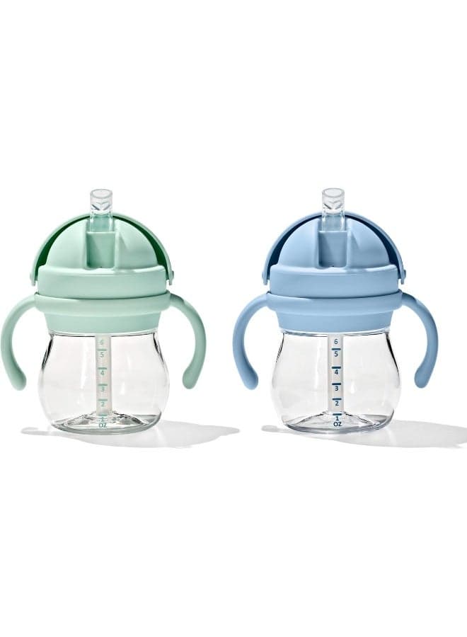 OXO Tot Transitions Straw Cup with Handles 6 oz. - Opal and Dusk - 2 Pack