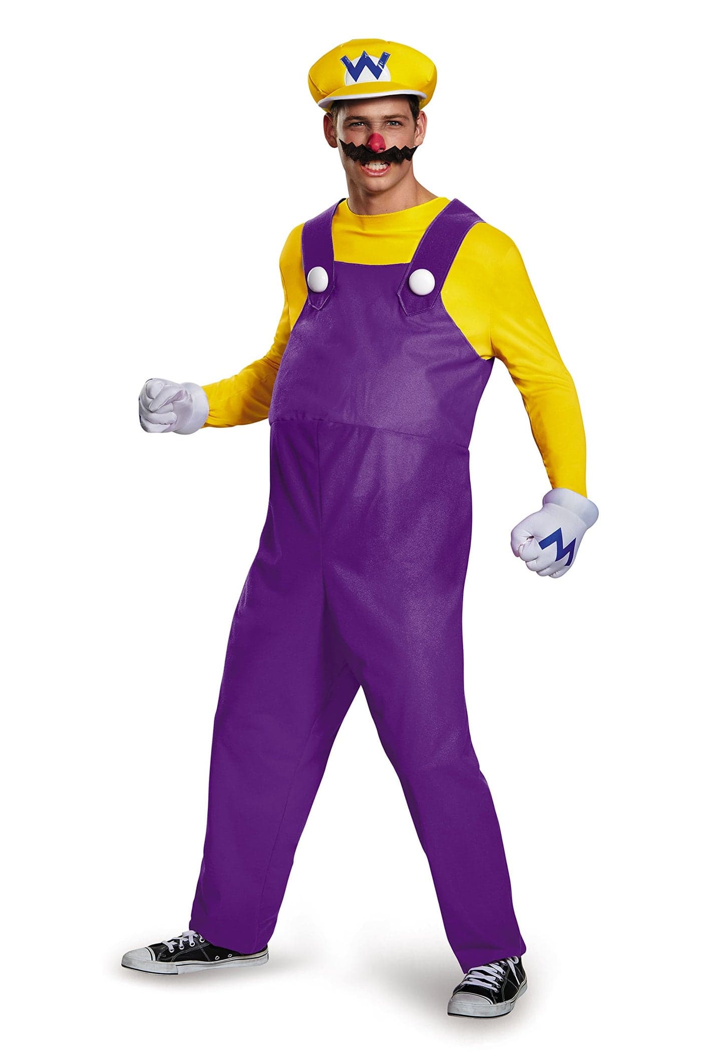 Disguise Wario Costume, Official Super Mario Wario Deluxe Costume for Men, Adult Size XX-Large