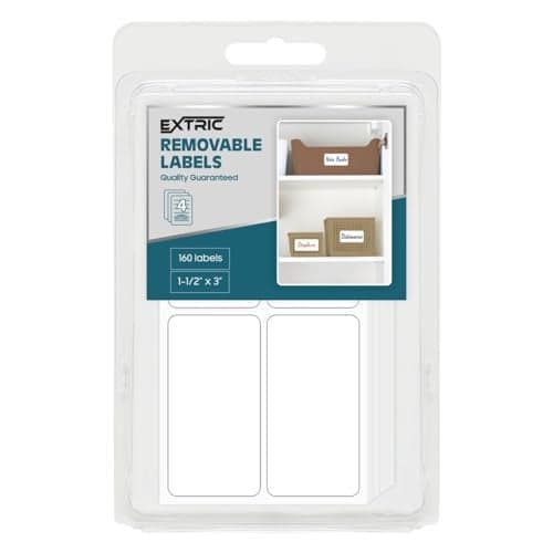 White Food Labels - 160 Removable Labels, 1.5 x 3-Inch