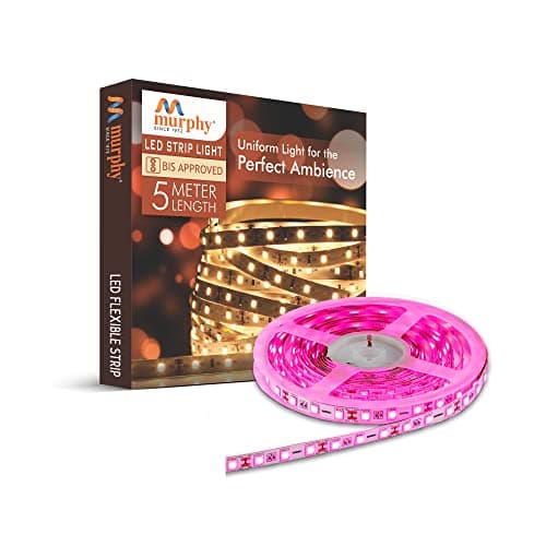 Murphy 25W LED Strip 2835 Cove Light 5 Metre (Pink, Pack of 1) with Driver