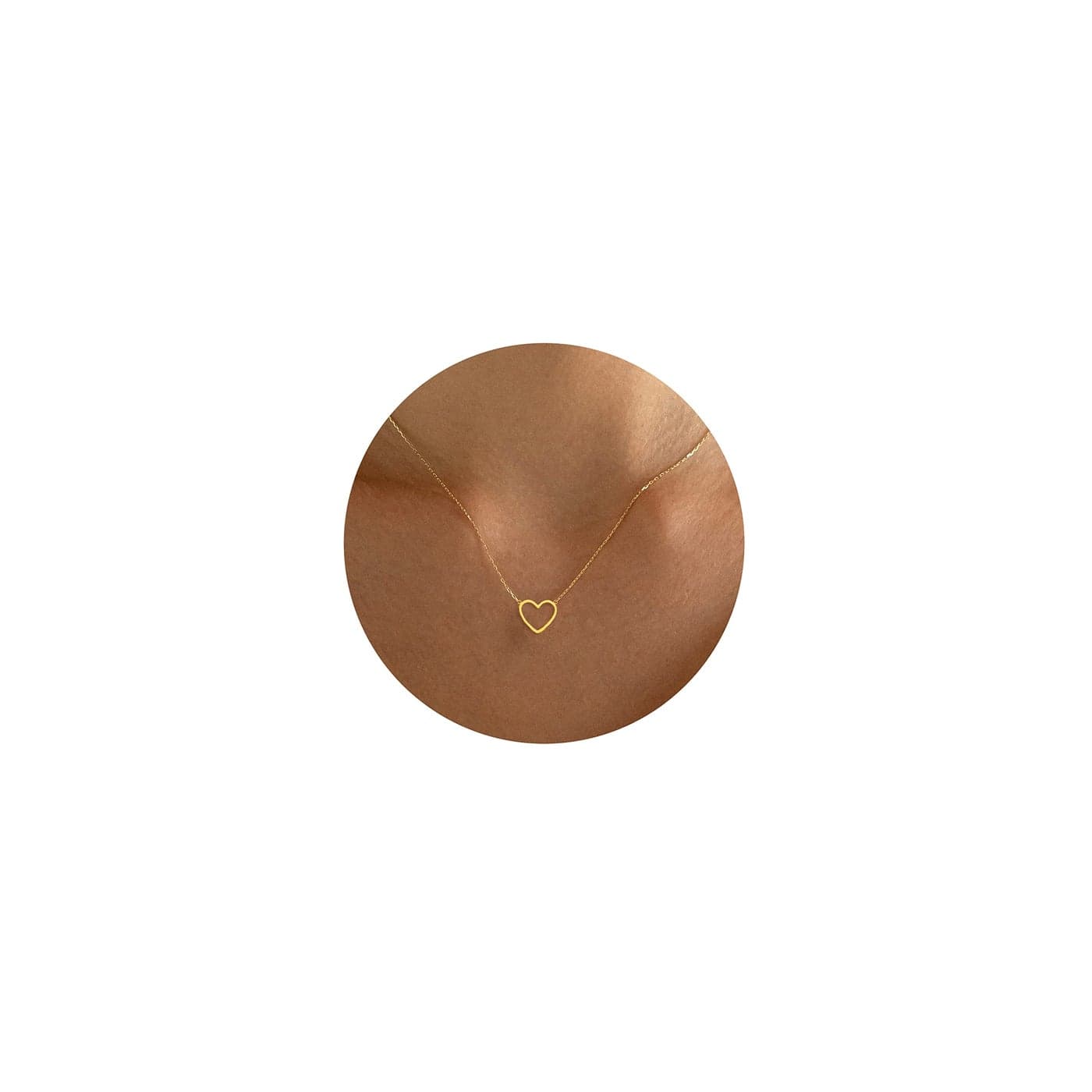 Tewiky Gold Heart Necklace for women, Cute Necklace for Women, 14k Gold Plated Trendy Open Heart Choker Necklace Dainty Gold Necklace Simple Gold Necklace Jewelry for Women Gift