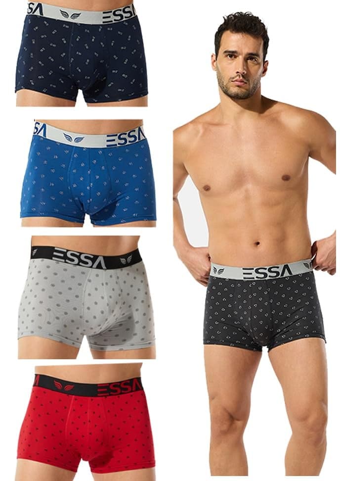 ESSA Men Cotton Trunks (Pack of 1) | Cornea Fit Print Trunks in a Vibrant Multicolour Assortment | 100% Cotton, 80 CM Waist Size | Your Ultimate Choice for Everyday