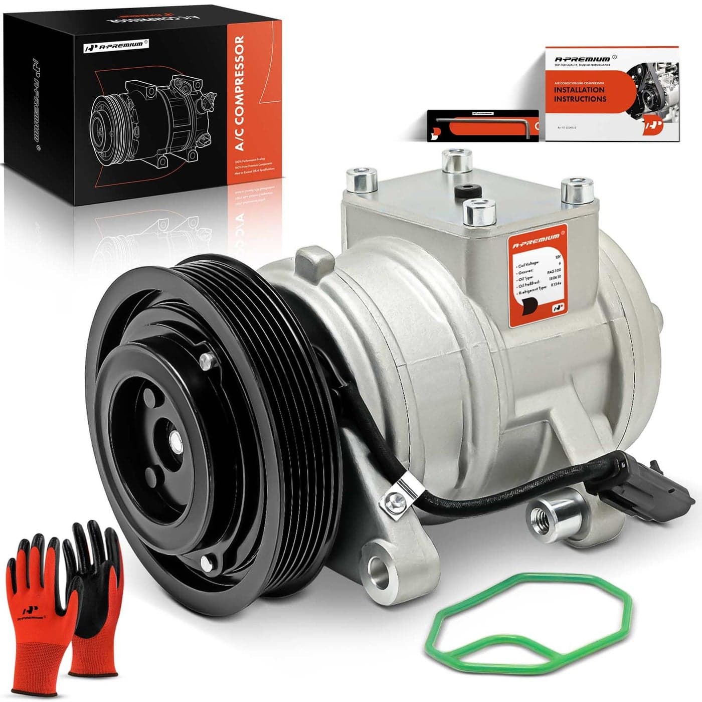 APremium Air Conditioner AC Compressor with Clutch Compatible with Jeep TJ Wrangler 40L 20002006 Grand Cherokee 40L 19992004