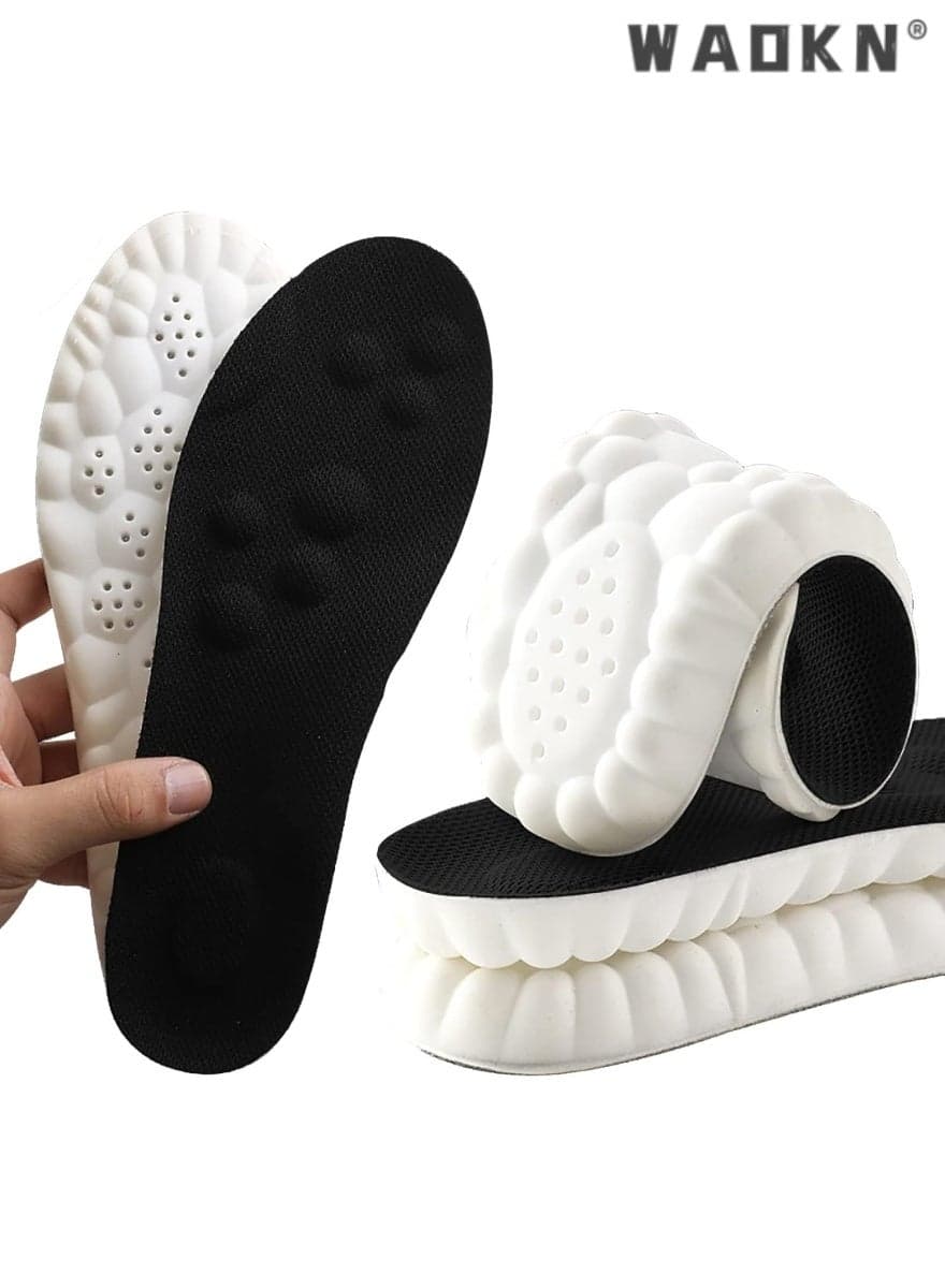 2 Pairs Memory Foam Insoles with Arch Support - Comfortable Shoe Inserts for Women and Men - Breathable and Shock Absorbing - Ideal for Trainers, Sports Shoes, Work Boots , Black