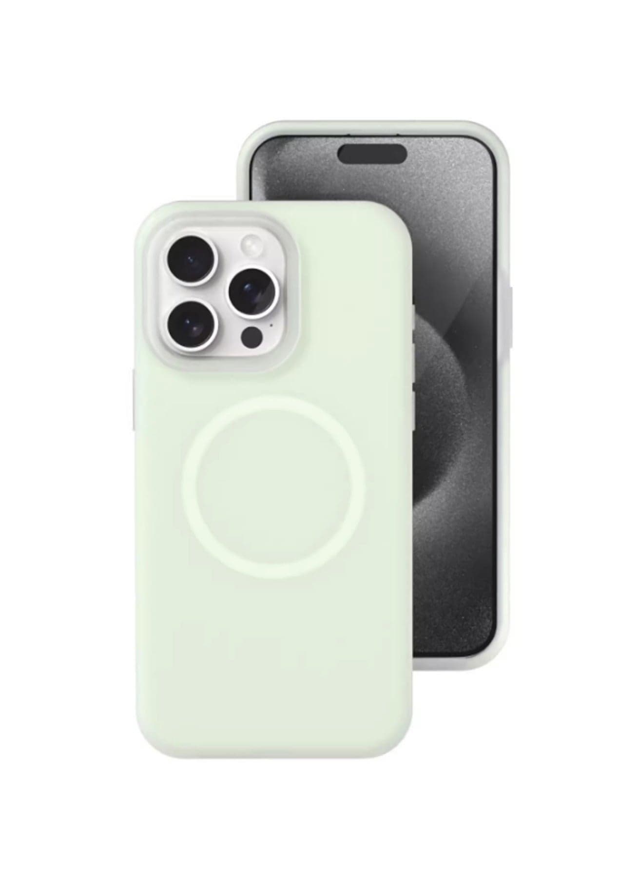 Jelly Green Iphone 16 Liquid Silicone Phone Case Magnetic Back Cover, Phone Case With Strong Magnet Anti-Fall Soft Case Suitable For Apple 16 (2024)