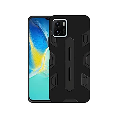 Vido Shockproof Armor Back Case Cover for Vivo Y15S / Vivo Y01 / Vivo Y15C - Silicone, Black