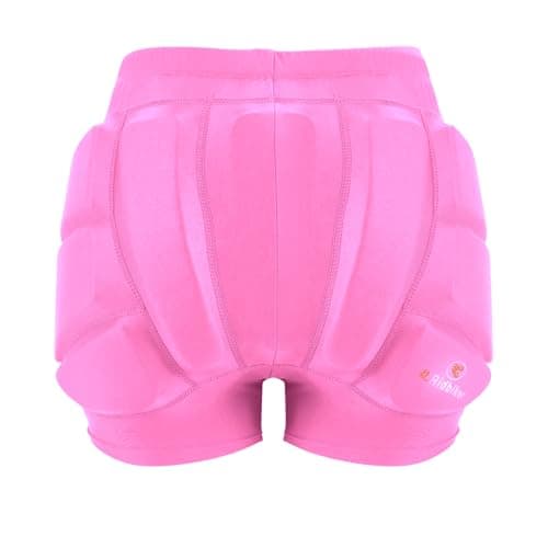 Kids Hip Butt Protection Pads Shorts, Youth Child 3D Tailbone Protective Padded Short Pants for Hockey Roller Skating Skateboarding Scooter Skiing Skating Snowboard (Pink, Medium)
