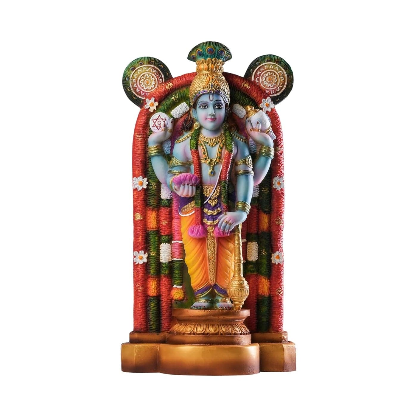 Newven Guruvayurappan Idol Kanhaji Showpiece Guruvayoor Krishna Statue Decorative Figurine for Home Decor Craft Gifts for House Warming for Living Room Multicolour 18 X 8 X 32 CM Resin Religious