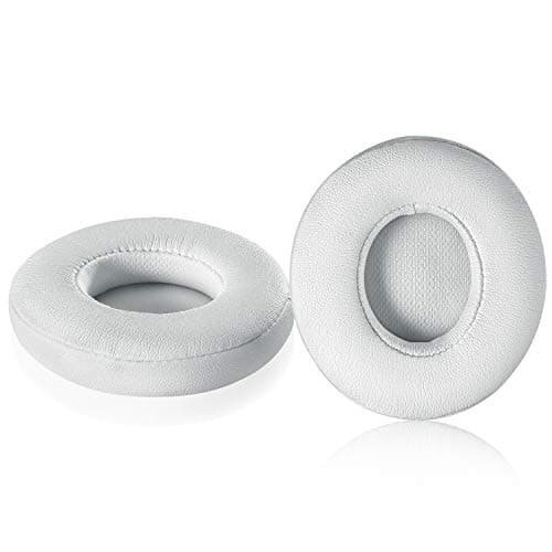 Solo 2/3 Wireless Earpads - JARMOR Replacement Protein Leather & Memory Foam Ear Cushion Cover for Beats Solo2/3 Wireless On Ear by Dr. Dre Headphones ONLY (NOT FIT Solo 2 Wired) - White