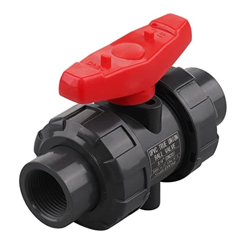 DERNORD PVC True Union Ball Valve NPT Threaded with Full Port, EPDM O-Rings, and Reversible PTFE Seats, Rated at 200 PSI (3/4 Inch NPT Threaded)