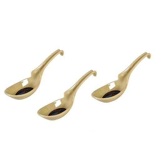 JapanBargain 3 Pack Green Japanese Soup Spoons Chinese Wonton Ramen Ladle Style Soup Spoons Durable Melamine Dishwasher Safe HeatResistant Commercial Quality