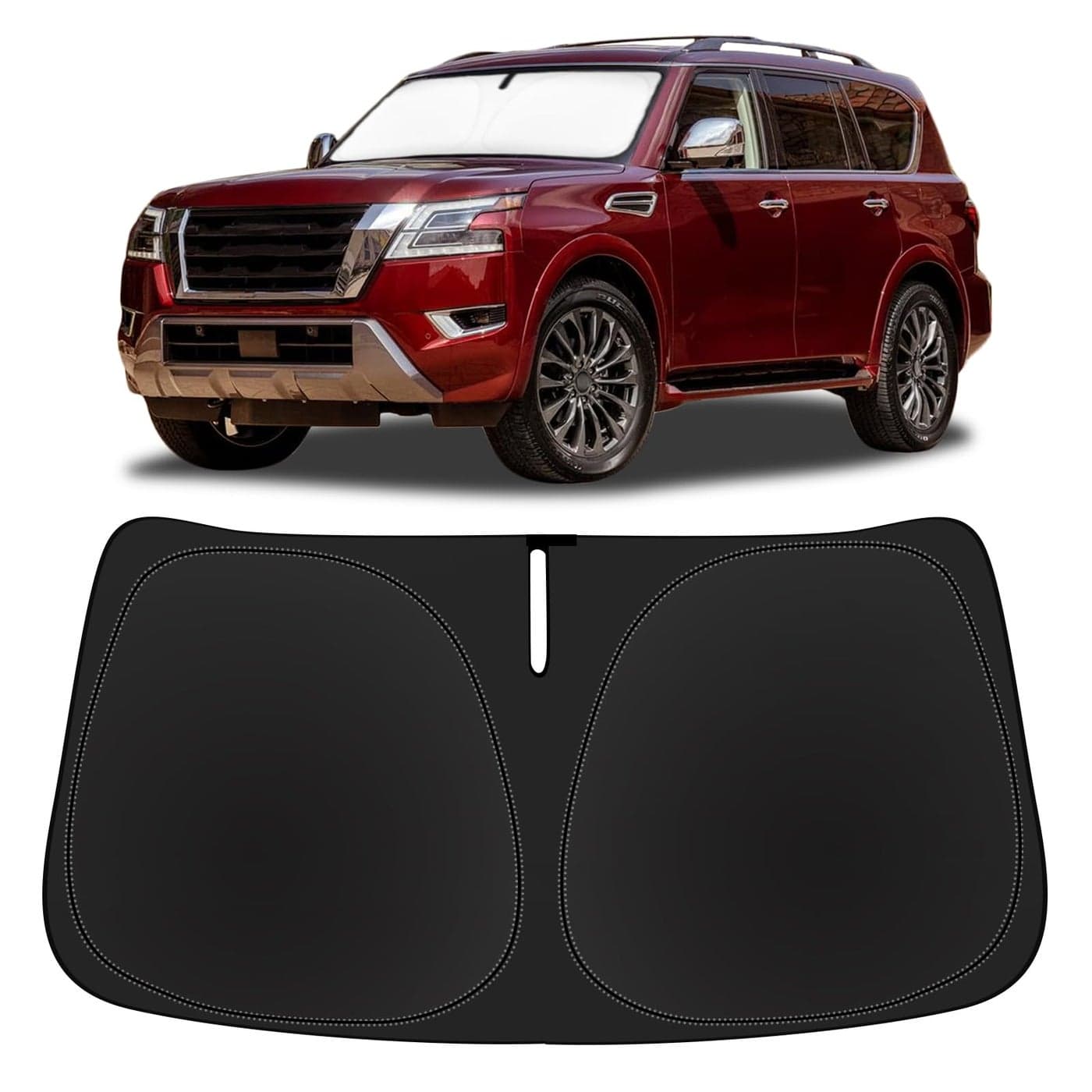 for Armada Windshield Sun Shade Custom Fit for 20172024 2025 Nissan Armada Accessories Sunshade 2Layer Front Window Sun Visor Shield Protector Foldable Blocks UV Rays