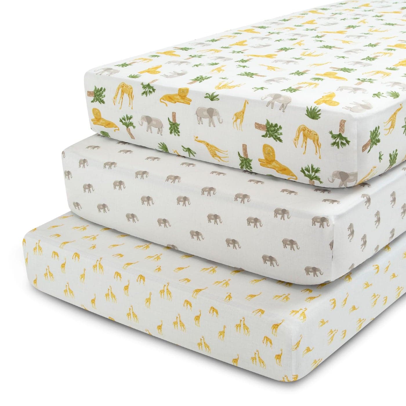 Delta Children Fitted Crib Sheets for Girls and Boys Crib Sheet for Standard Crib and Toddler Mattresses 28x52 Inch Pack of 3 Safari Friends
