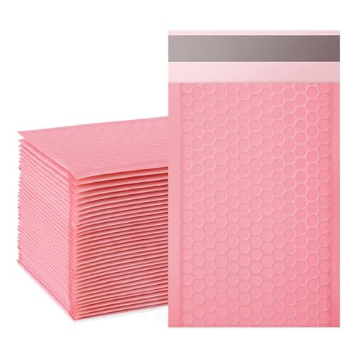 packbabol Bubble Mailers 4x7 Inch Padded Bubble Mailers Pack of 50 Bubble Envelopes Opaque Self Seal Adhesive Waterproof Bags for Shipping and Packaging Pink 4x750