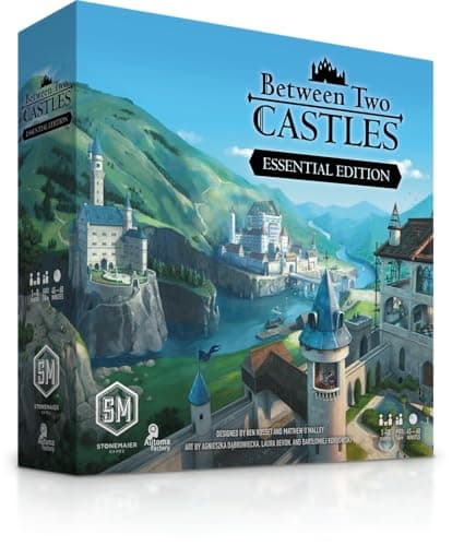 Stonemaier Games Between Two Castles Essential Edition by Ben Rosset Matthew OMalley Build Wacky Castles with Your Neighbors Strategy Board Game for Adults Family 18 Players 60 Mins