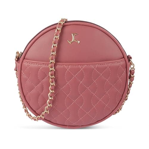Mochi Women Peach Trendy Faux Leather Compact Sling Bag (66-324)