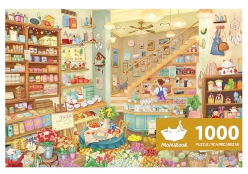 MOMIBOOK Puzzles for Adults 1000 Pieces Jigsaw Puzzles of Carefree Store Painting Image Grocery Shop Puzzle Difficult Challenging Hard Impossible Puzzle Unique Funny Party Christmas Birthday Gifts