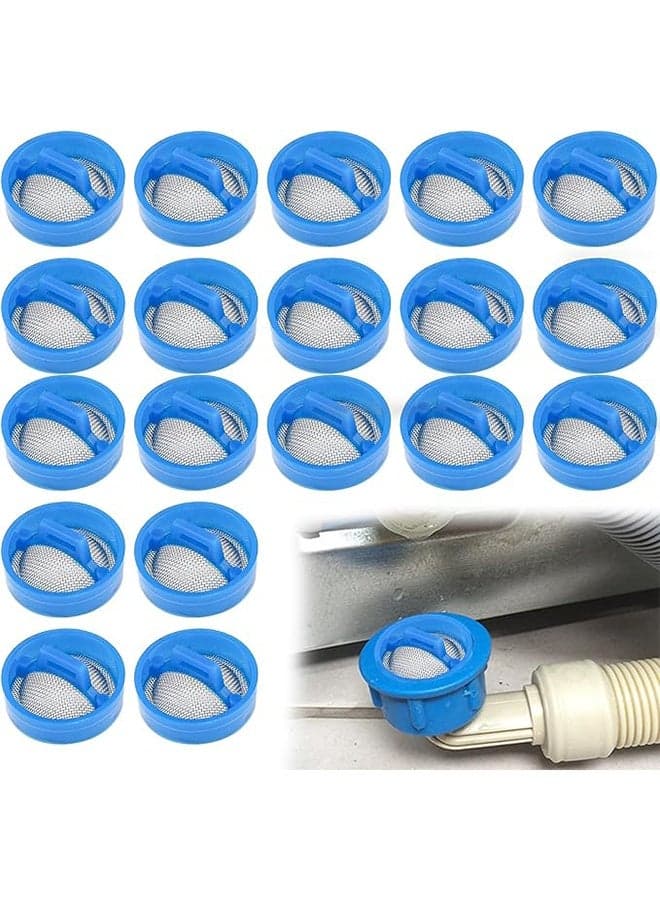 20PCS Washer Water Inlet Valve Filters, Washer Water Inlet Screen, Hoses Washers with Screen Filter, Washing Machine Hose Filter, Stainless Steel Mesh Washers Hose Filters Replacement Repair Kit