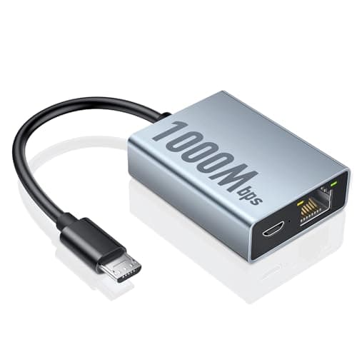 ZEXMTE 1000 Mbps Ethernet Adapter for Fire TV Stick, Micro USB to RJ45 Gigabit Ethernet Adapter Compatible with Fire TV Stick 4K/ 4K Max, Chromecast Ultra