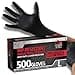 Venom Steel Industrial Nitrile Gloves Chemical Resistant Disposable Black Gloves LatexFree PowderFree Textured Grip Heavy Duty TwoLayer Protection 6 mil Large Pack of 500