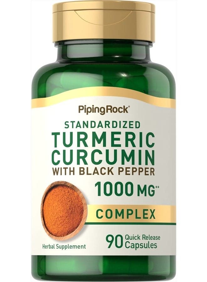 Turmeric Curcumin with Black Pepper 1000mg | 90 Capsules | Herbal Complex Supplement | Non-GMO, Gluten Free