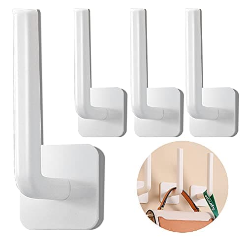 4Pcs Wall Hooks,Multi-Purpose Wall Hangers for Hanging Coats, 3M Heavy Duty Self Adhesive Hooks for Bedroom Bathroom Kitchen Office Hanging