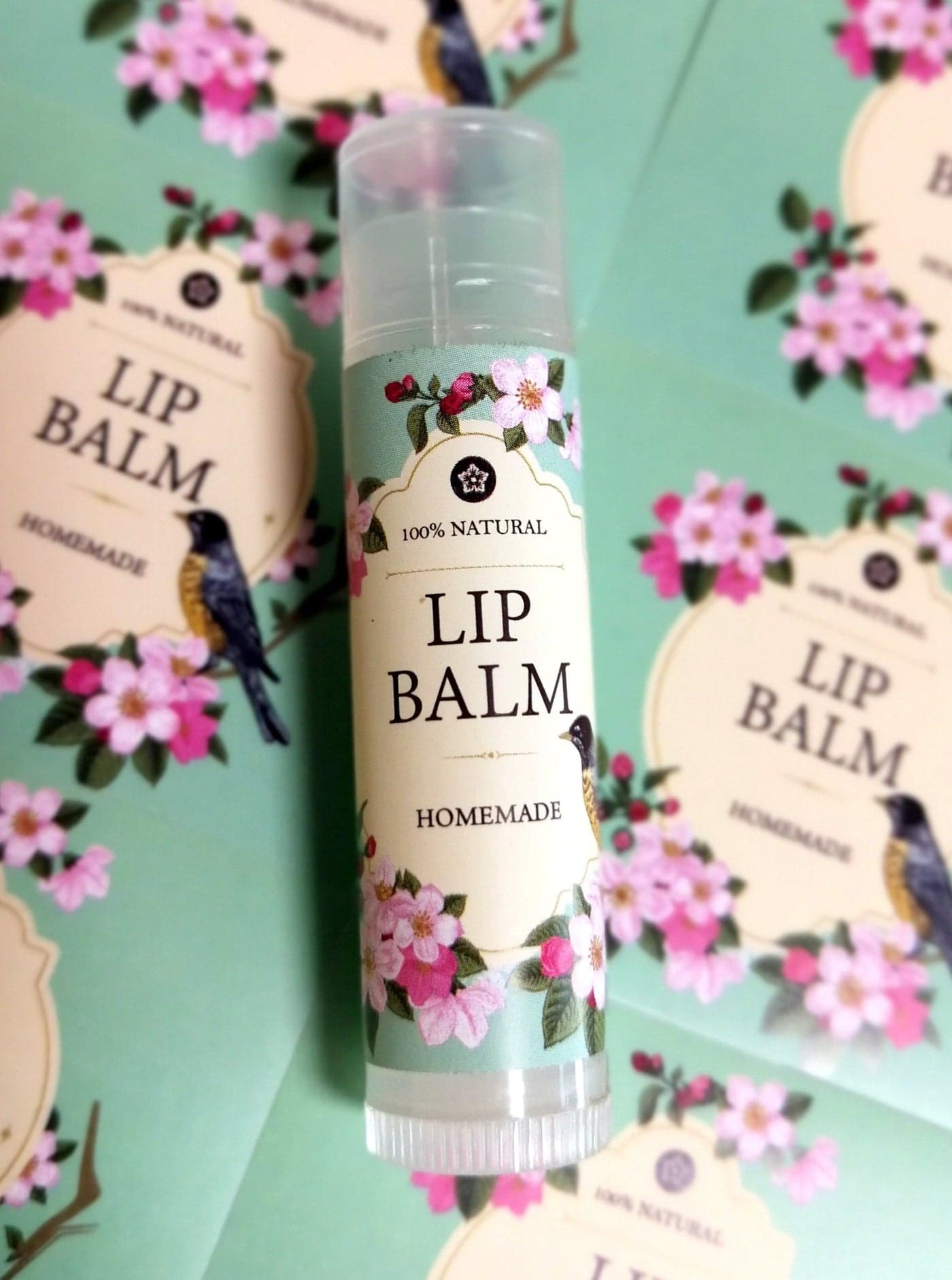 ZZYBIA Homemade Skincare Products Adhesive Labels Stickers for Lip Balm Handcream Candle Container Tubes 20pcs T Lip Balm Mermaid Green